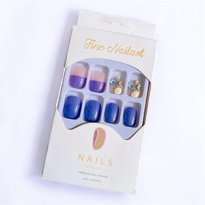 Fine Nailart Easter Bunny Purple Acrylic Nails with Gemstones